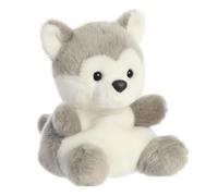 AURORA Palm Pals, Busky The Husky Dog, peluche 33474, 12,7 cm, grigio e bianco