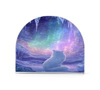 Aurora - Portatovaglioli con volpe bianca, decorazione per tavolo, cucina, carta acrilica, per sala da pranzo, interni ed esterni, accessori per feste