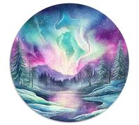 Aurora Puzzle Rotondo 1000 Pezzi Rompicapo Per Adulti E Bambini Starry Sky Creativo Colorato Giocattolo Regalo Bambino 1000pcs (67.5x67.5cm)