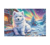 Aurora Snow Wolf Pup Puzzle 1000 Pezzi Klimt Per Collezionisti Cartone Opaco Il Bacio Per Decorazione Camera Da Letto Con Cornice Inclusa Qualità Premium 1000 PCS