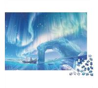 Aurora sobre el iceberg Pacchetto Puzzle 1000 Pezzi Carta Ecologica Per Anziani Appassionati, Puzzle Antistress, Attività Di Viaggio, Regalo Di Natale Ideale 52x38cm/1000pcs