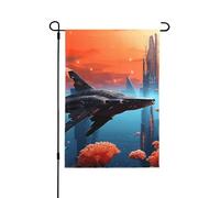 Aurora Space ecraft - Bandiera da giardino primaverile, vivace decorazione per esterni, per portico, cortile e patio, perfetta per primavera, estate e tutto l'anno, 71 x 101,6 cm