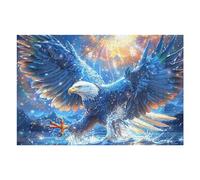 Aurora Starry Sky Bald Eagle Puzzle 1000 Pezzi Per Adulti Esperti Cartone Di Alta Qualità Difficoltà Estrema Senza Sbavature Per Hobby E Passatempo Con Colla Inclusa 1000 PCS/75x50cm