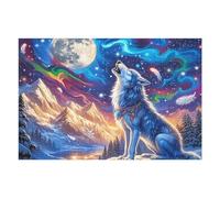 Aurora Starry Wolf Puzzle 1000 Pezzi Relax E Meditazione Animal Pet Rompicapo Mindfulness Attività Per Il Benessere Riduzione Dell'ansia Regalo Per Tutti 1000 PCS