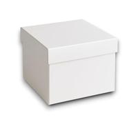 Aurora Store - 10 Scatole in Cartone con Coperchio Bianco Pieghevole Fai da Te 17x17x8 cm bomboniera Matrimonio Battesimo Comunione Regalo Muffin Porta Confetti