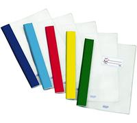 Aurora Store 10x COPRI QUADERNI Maxi PPL A4 Trasparenti con Banda Colorata ed Etichetta Extra resistente DORSO RINFORZATO COPERTINE QUADERNONI Trasparente Favorit Coprimaxi