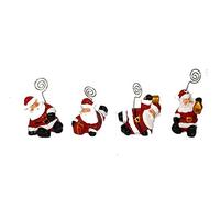 Aurora Store 12 Porta bigliettini segnaposto Babbo Natale Portabigliettini 4,5x6,5x10 cm Natalizio Mini bomboniera 4 assortimenti