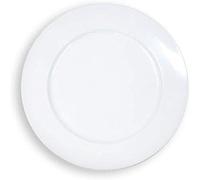 Aurora Store 12 Sottopiatti Bordo Colore Bianco in plastica Rigida bordo Liscio Tondo 33 cm Natale cenone sotto Piatto Natalizio Capodanno Natale Cena Aperitivo