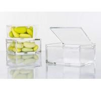 Aurora Store 20 SCATOLE PLEXIGLASS Trasparente BOMBONIERE Confetti Matrimonio 6x6x3 cm
