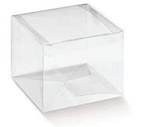 Aurora Store 20x Scatoline Quadrate in PVC Trasparente - 12x12x10 cm Scatoline portaconfetti bomboniere Feste Matrimonio Compleanno 20 Pezzi