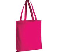 Aurora Store 50 BUSTE SHOPPERS IN TNT BORSE SPESA 36x40 cm BUSTINE RIUTILIZZABILI SHOPPER 80 g/m2 termosaldato con manici lunghi per la Spesa Riutilizzabile (Fucsia)