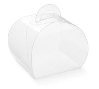 Aurora Store 50x Scatoline Cofanetto Torta in PVC Trasparente - 5x5x4,5 cm Scatoline portaconfetti bomboniere Feste Matrimonio Compleanno 50 Pezzi