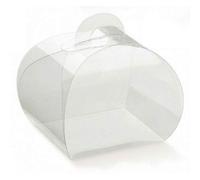 Aurora Store 50x Scatoline Cofanetto Torta in PVC Trasparente - 8x8x10 cm Scatoline portaconfetti bomboniere Feste Matrimonio Compleanno 50 Pezzi