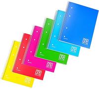 Aurora Store Blasetti MAXIQUADERNO SPIRALATO PPL 210x297mm A4 80fg+1 80gr 5mm, multicolore Confezione da 6 pz rigatura quadretto 5mm senza margine