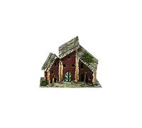 Aurora Store Casetta Casolari FORMA CASTELLO Presepe 26x11,5 x h. 17 Centimetri grande Colorate Miniatura 6 soggetti presepio Napoletano Villaggio Scenario Ville Decorazione Natalizie GRANDE