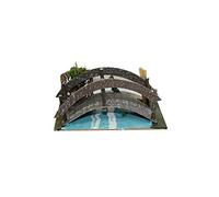 Aurora Store Decorazione Ambientazione PRESEPE Ponte con Ruscello Ponticello in Legno 16x8 x h.6,5 cm Accessori per statuine PASTORI Scenario di Natale laghetto fiume