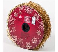 Aurora Store Festone Natale Ghirlanda Orpello Lucido 50 mt Oro Striscione Diametro 5cm Filo Decorazione Ciniglia Fuori Porta Natalizie Decorazione Addobbi per Negozi,Case, Giardino, Esterni