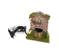 Aurora Store Fontana con Roccia e Tetto Pozzo Presepe Natale con Sughero Muschio in Resina Paesaggio Presepio Napoletano casolare Fattoria Dimensioni 12x12x14,5 cm