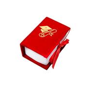 Aurora Store.it 12 SCATOLE Libro Laurea Rosso NASTRINO Rosso BOMBONIERA Porta Confetti Tocco