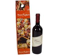 Aurora Store.it 12 Scatole Porta 1 Bottiglia Natale Busta in Cartone Ondulato per Vino, Olio, Champagne, Liquori Astuccio Singolo Decoro Lanterne Natalizio 9x9x h. 34 cm