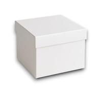 Aurora Store.it 20 Scatole in Cartone con Coperchio Bianco Pieghevole Fai da Te 14x14x8 cm bomboniera Matrimonio Battesimo Comunione Regalo Muffin Porta Confetti
