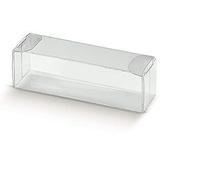 Aurora Store.it 25 Scatoline rettangolari in PVC Trasparente 3x2x7 cm portaconfetti bomboniera Astuccio Matrimonio Battesimo Laurea plastica segnaposto