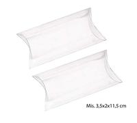 Aurora Store.it 25 Scatoline Tubo in PVC Trasparente 3.5x2x11.5 cm portaconfetti bomboniera Astuccio Matrimonio Battesimo Laurea plastica segnaposto