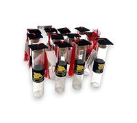 Aurora Store.it 36 Provetta bomboniera bottigliette in Vetro con Tappo in Sughero per Confetti H.12 X 2.5 cm Nero Laurea