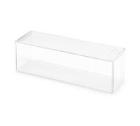 Aurora Store.it 50 Scatoline rettangolari in PVC Trasparente 3x2x7 cm portaconfetti bomboniera Astuccio Matrimonio Battesimo Laurea plastica segnaposto