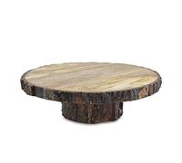 Aurora Store.it Alzatina in Legno Naturale Diametro 25 cm h.9 cm pedana Pallet Vassoio Tronco Presentazione Aperitivo Tagliere Salumi