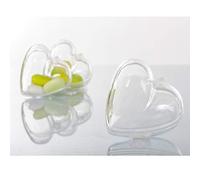 Aurora Store.it Scatole Plexiglass Trasparente a Forma di Cuore per Bomboniere e Confetti, Set da 50 Pezzi, Dimensioni 6.5x6.2 cm, Uso Unisex, Tema Cuore