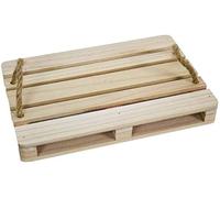Aurora Store PEDANA in Legno con Manici Corda 30x40 CM Mini Pallet Presentazione APERITIVO Tagliere SALUMI