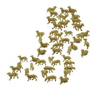 Aurora Store Set 48 Pezzi Pecorelle Avorio in Miniatura per Presepe 2 x h. 2 cm in Resina Animali Pecore Assortite Presepio Decorazioni Natalizie Paesaggio Scenario di Natale