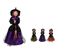 Aurora Store Statua Bambola Pupazzo Befana con Contenitore per Caramelle e CIOCCOLATINI Vestito in Tulle, Mantello e Scopa 40 cm Decorazione epifania Natale Disponibile in 3 soggetti