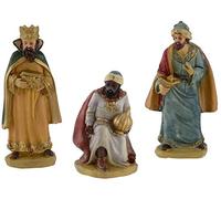 Aurora Store Tris 3 pz RE Magi da h. 11 12 cm Classica Natività Oro Presepe Statuine in Resina con 3 soggetti Stutue Personaggi da 11 cm