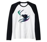 Aurora Swirl Kiwi Art Maglia con Maniche Raglan