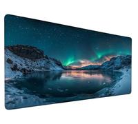 Aurora Tappetino Mouse XXL 35.4 x 15.7 Inch Tappetino Scrivania Iceberg Motivo, Mouse Pad Impermeabile Antiscivolo Migliora precisione e velocità, Anti-Sfilacciamento per Ufficio, Casa, PC, Model 417