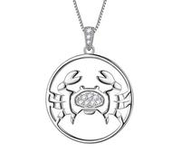 Aurora Tears Cancro Collana in argento sterling 925 12 Ciondolo zodiacale Constellation Collane CZ Oroscopo Gioielli regalo per donne e ragazze DP0111X