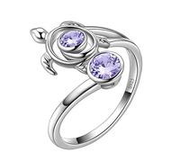 Aurora Tears Collana a forma di tartaruga in argento Sterling 925 con ciondolo a forma di animali, con pietra portafortuna e zirconia cubica, DP0172, Argento, Zirconia cubica