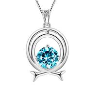 Aurora Tears Collana con ciondolo a forma di costellazione in argento Sterling 925, con 12 segni zodiacali e cristalli, 12 oroscopo, Argento sterling