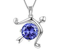 Aurora Tears Collana con ciondolo a forma di costellazione in argento Sterling 925, con 12 segni zodiacali e cristalli, 12 oroscopo, Argento sterling