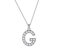 Aurora Tears Collana/orecchini a lobo con 26 lettere dell'alfabeto A-Z, in argento Sterling 925, con zirconia cubica, idea regalo per donne, Argento sterling, Zirconia cubica