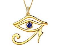 Aurora Tears Collane con occhio egiziano di Horus, orecchini a perno, set di gioielli in argento sterling 925, con ciondolo a forma di occhio malocchio, set di gioielli per uomini e donne, Cristallo