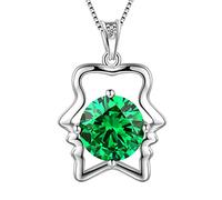 Aurora Tears Gemini Collana in Argento Sterling 12 Zodiaco Ciondolo Constellation Maggio Birthstone Collana CZ Oroscopo Gioielli Regalo per Donne e Ragazze DP0134G