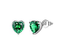 Aurora Tears Gioielli Birthstone Collana Orecchini bracciali in Argento Sterling 925 Ciondolo Pietra di Nascita Regalo per Ragazze e Donne e Borchie a Forma di Cuore