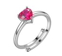 Aurora Tears Gioielli Birthstone collana orecchini bracciali in argento Sterling 925 ciondolo pietra di nascita regalo per ragazze e donne e Anelli a forma di cuore