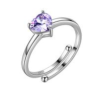 Aurora Tears Gioielli Birthstone Collana Orecchini bracciali in Argento Sterling 925 Ciondolo Pietra di Nascita Regalo per Ragazze e Donne e Anelli a Forma di Cuore