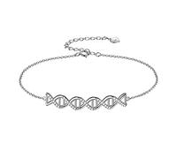 Aurora Tears Infinito Spirale DNA Doppia Elica Chimica Scienza Collane Orecchini Anelli Set 925 Sterling Silver Biologia Molecola Ciondolo Gioielli Set, Cristallo, Zirconia cubica