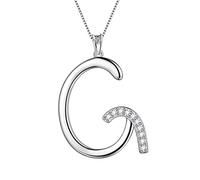 Aurora Tears Iniziale Lettera Collana per Donne Ragazze Argento Sterling 925 Personalizzato 26 A-Z Alfabeto Nome Ciondolo Cristallo CZ per Madre, Moglie Fidanzata, Cristallo