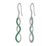Aurora Tears Orecchini da donna in argento sterling 925, con design a spirale e piccolo cristallo, Argento sterling